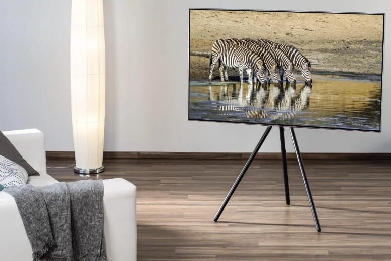 The easy to install, understated tripod TV stand for the modern home