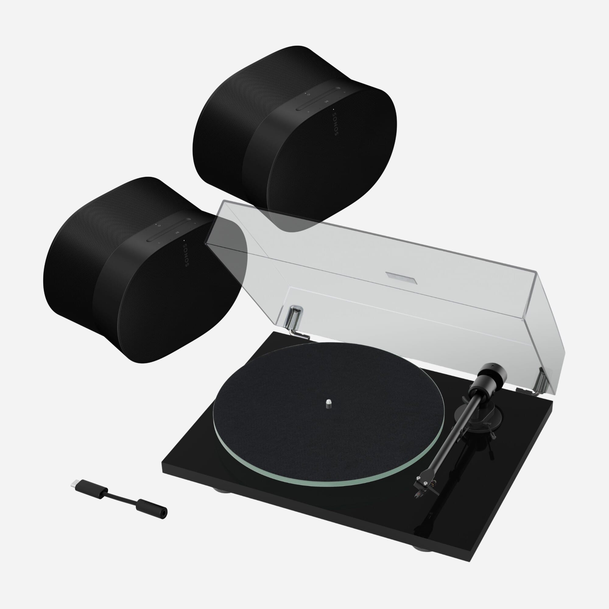 Pro-Ject T1 EVO Phono & 2 x Sonos Era 300 inc. Line-In Adapter