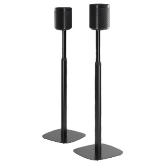 Mountson Adjustable Floor Stand for Sonos One, One SL & Play:1 Black - (Pair)