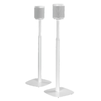 Mountson Adjustable Floor Stand for Sonos One, One SL & Play:1 White - (Pair)
