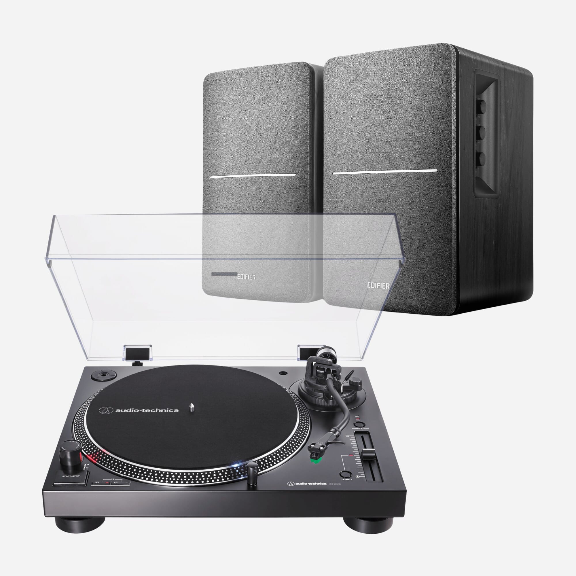 Audio-Technica AT-LP120XUSB (Black) & Edifier R1280DB