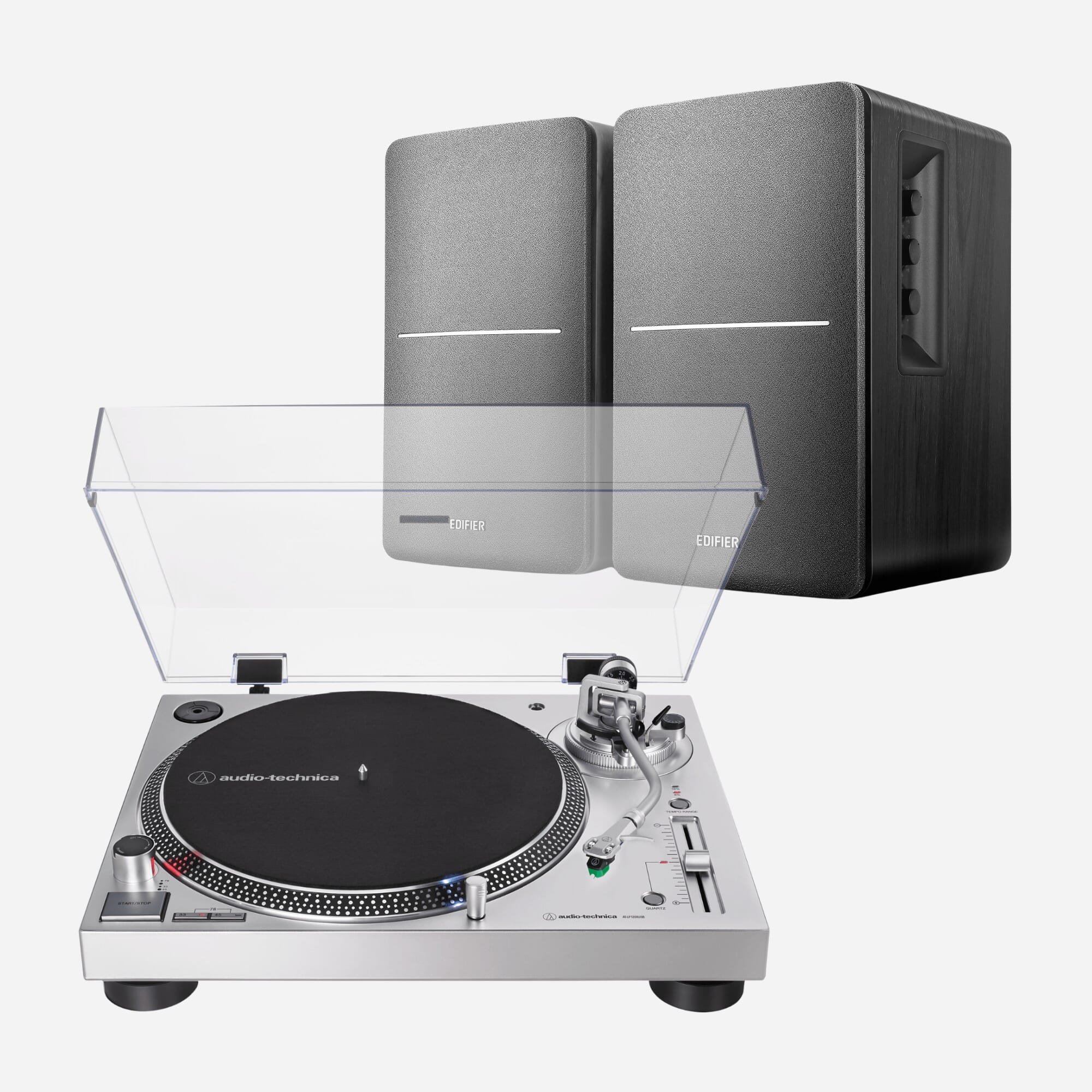 Audio-Technica AT-LP120XUSB (Silver) & Edifier R1280DB