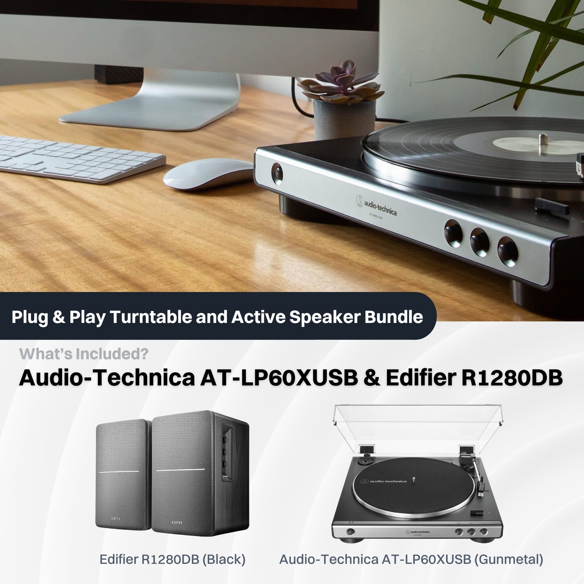 Audio-Technica AT-LP60XUSB & Edifier R1280DB