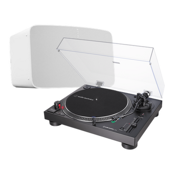 Audio-Technica AT-LP120XUSB (Black) + Sonos Five (White) Turntable Bundle