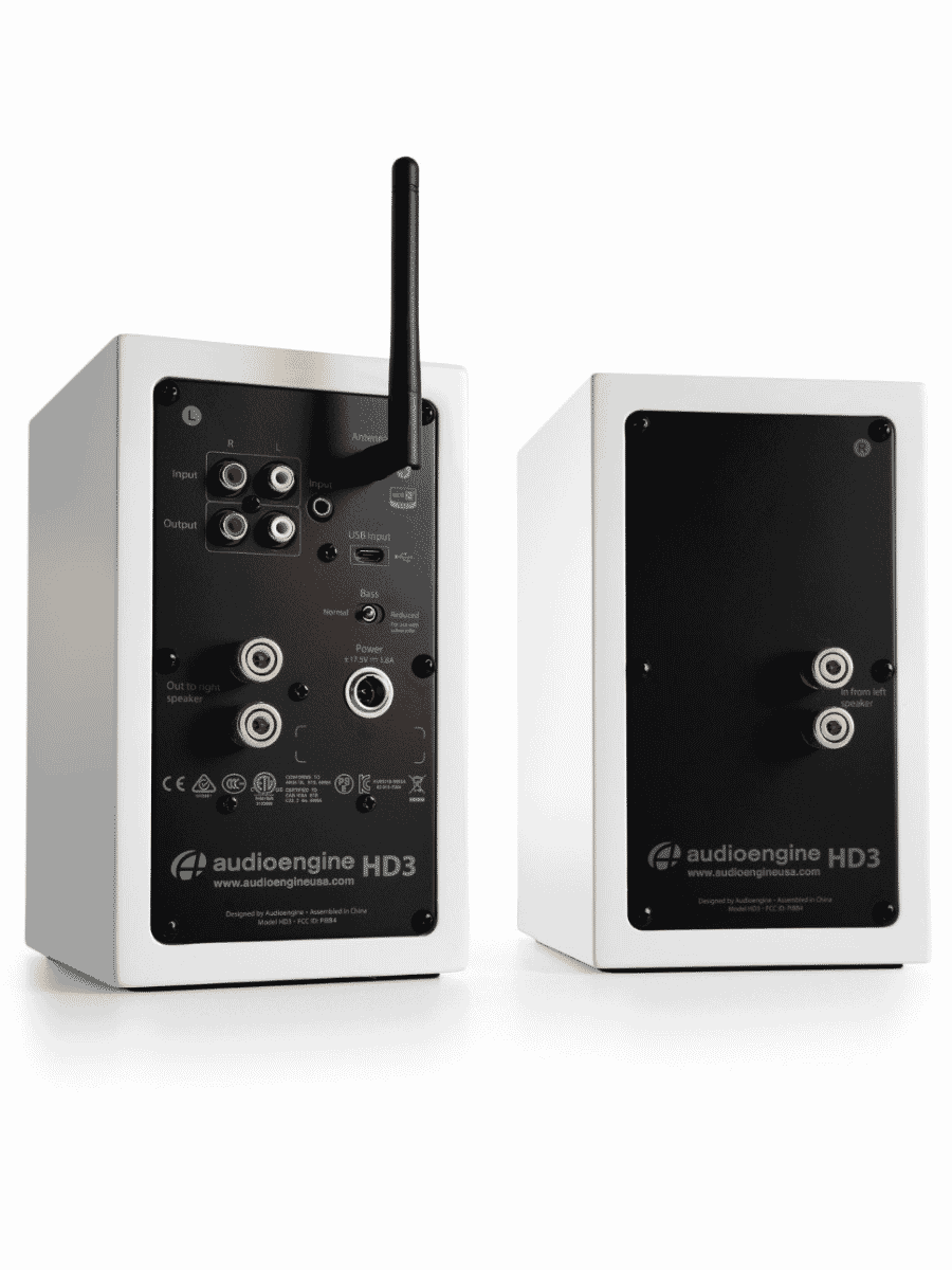 Audioengine HD3 60W Wireless Powered Desktop Speakers White USB 24-Bit DAC & Analog Amplifier Bluetooth aptX HD 