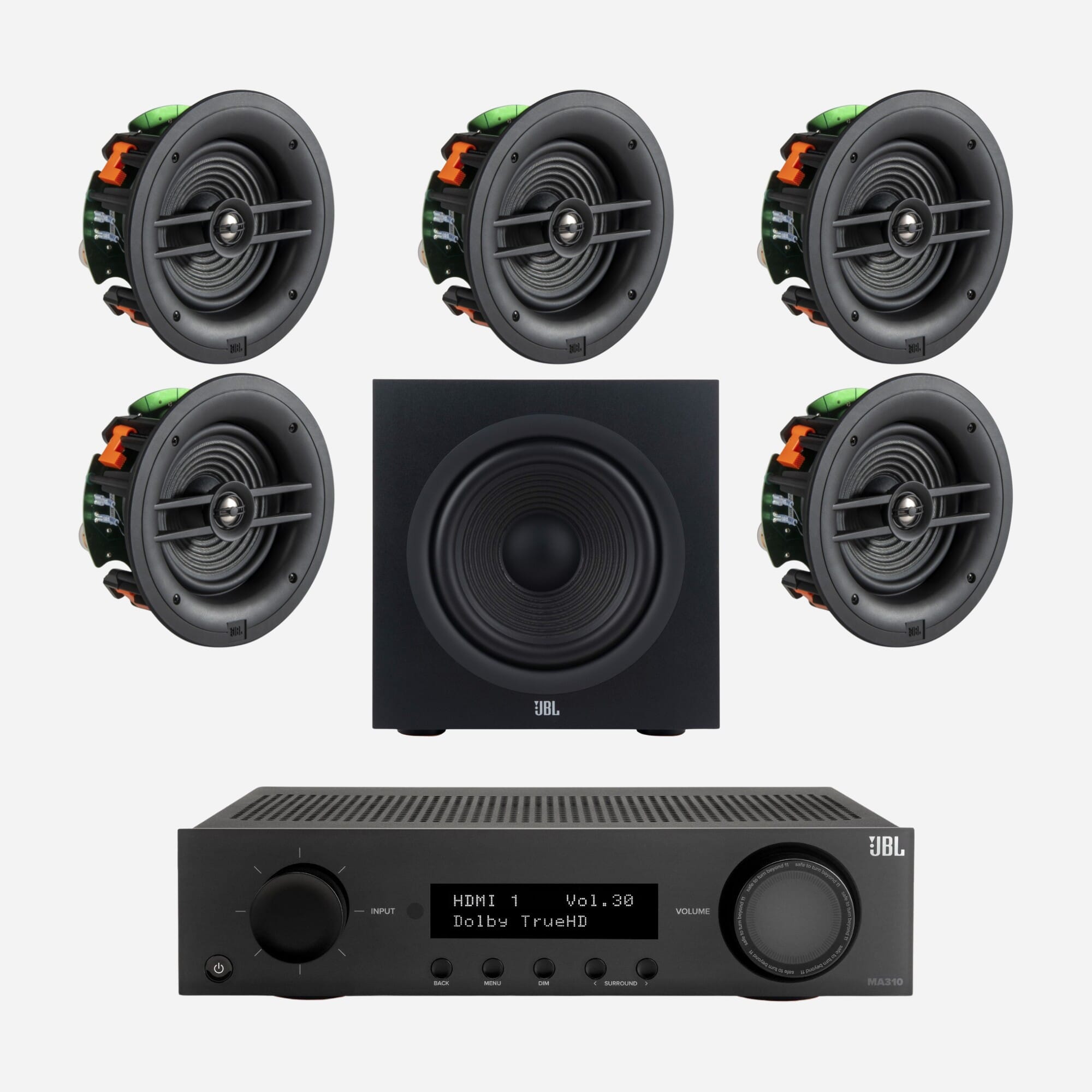 JBL MA310 & Stage 260C 5.1 6.5" In-Ceiling Surround Sound System