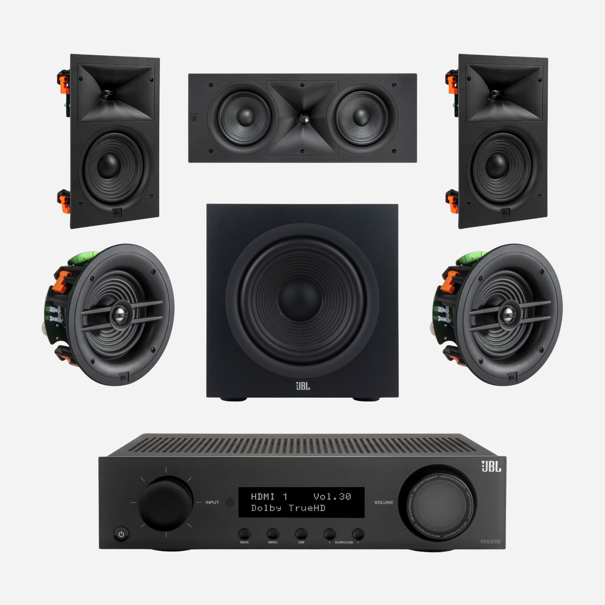JBL MA310 & Stage 260W 5.1 6.5" In-Ceiling/Wall Surround Sound System