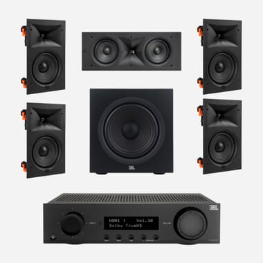 JBL MA310 & Stage 260W 5.1 6.5" In-Wall Surround Sound System JBL MA310 & Stage 260W 5.1 6.5" In-Wall Surround Sound System
