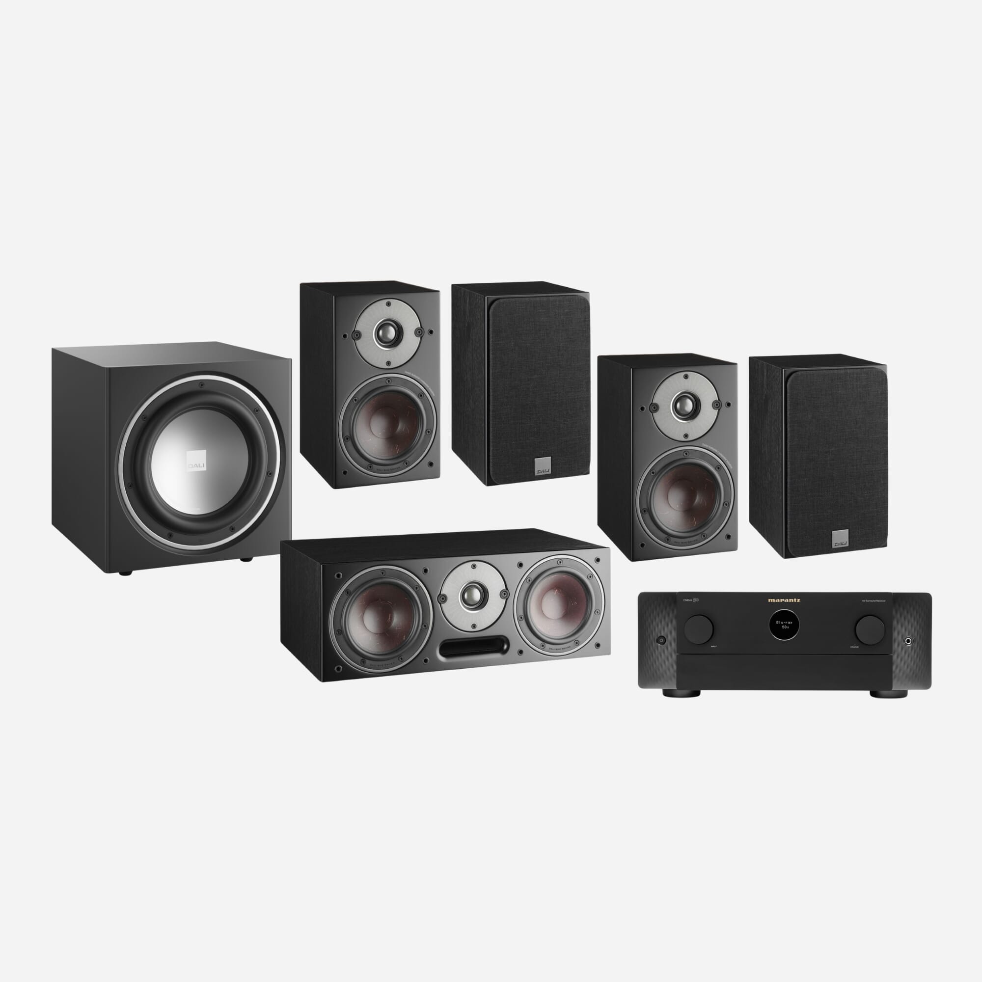 Marantz Cinema 50 9.4 Channel AV Receiver with Dali Oberon 1 AV Speaker System
