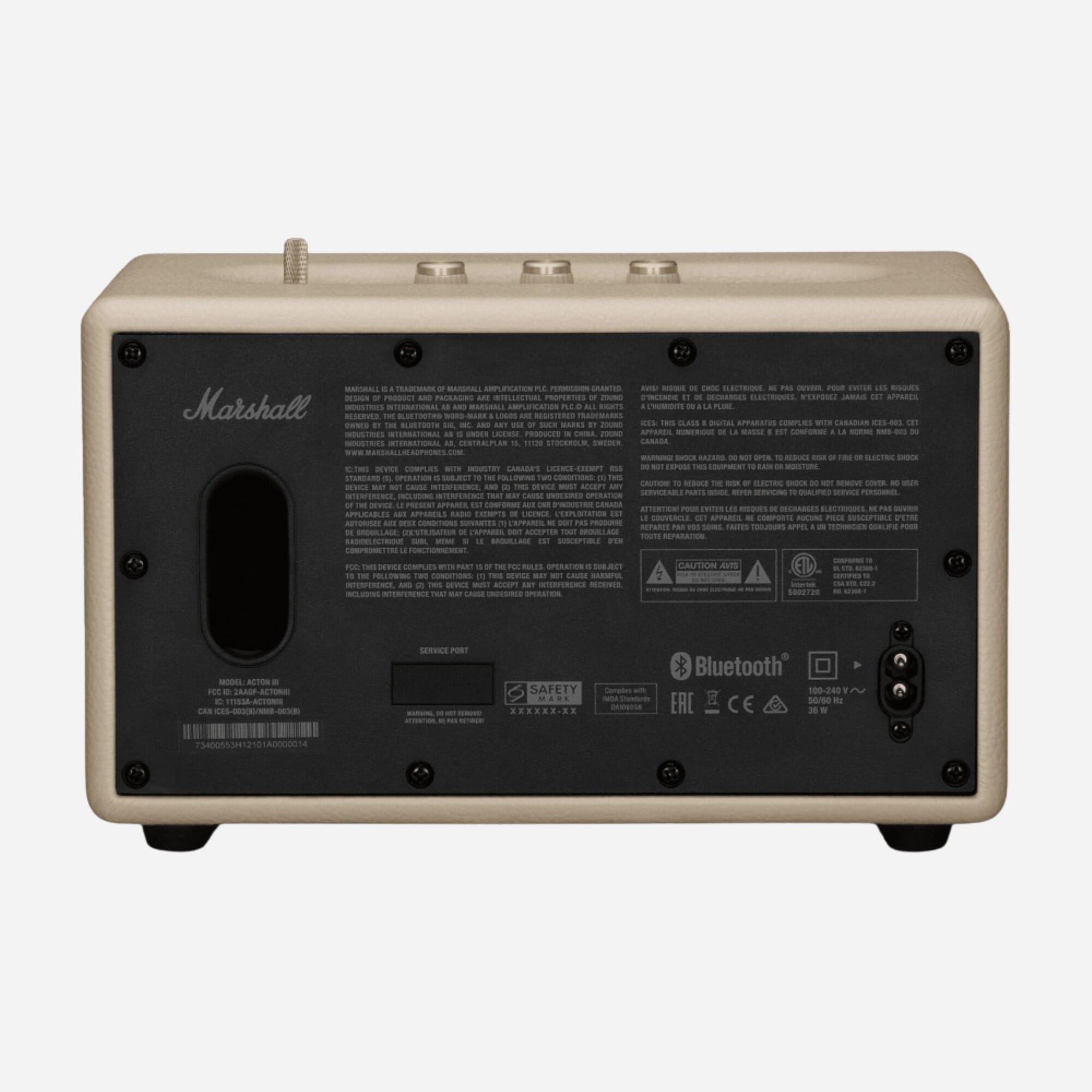 Marshall ACTONⅢ CREAM Marshall Acton III Bluetooth Speaker - Cream : Amazon.co.uk