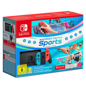 Nintendo Switch Console with Switch Sports Set (Neon Red/Neon Blue)