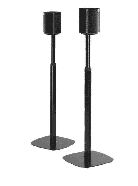 Clearance - Mountson Adjustable Floor Stand for Sonos One, One SL & Play:1 Black - (Pair)