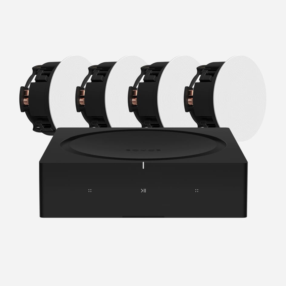 Sonos Amp 4x Sonos In-Ceiling Speaker Bundle Free Next Day