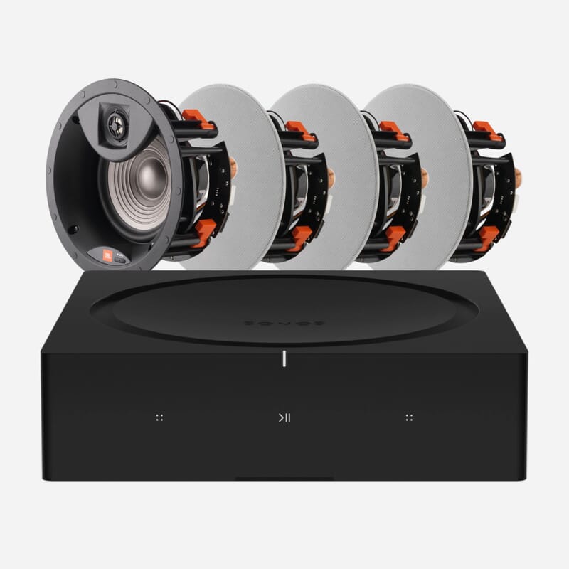 Sonos Amp 4x JBL Studio 6IC In-Ceiling Speaker Bundle Smart