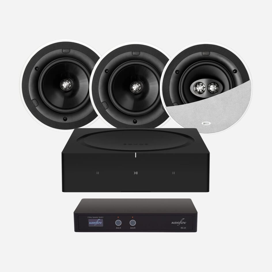 Sonos Amp KEF Bedroom Bathroom Ceiling Speaker Bundle Smart