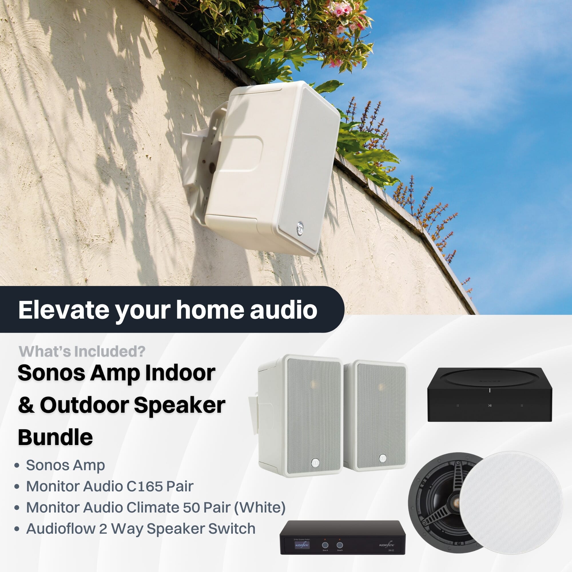 Sonos Amp Monitor Audio Indoor Outdoor Speaker Bundle Smart Home - Main Image