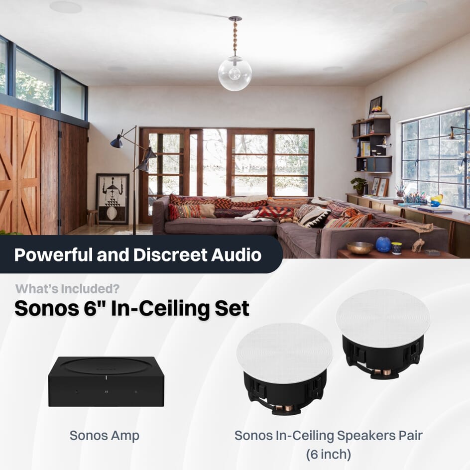 Sonos Amp x Sonos In-Ceiling Speakers by Sonance (Pair