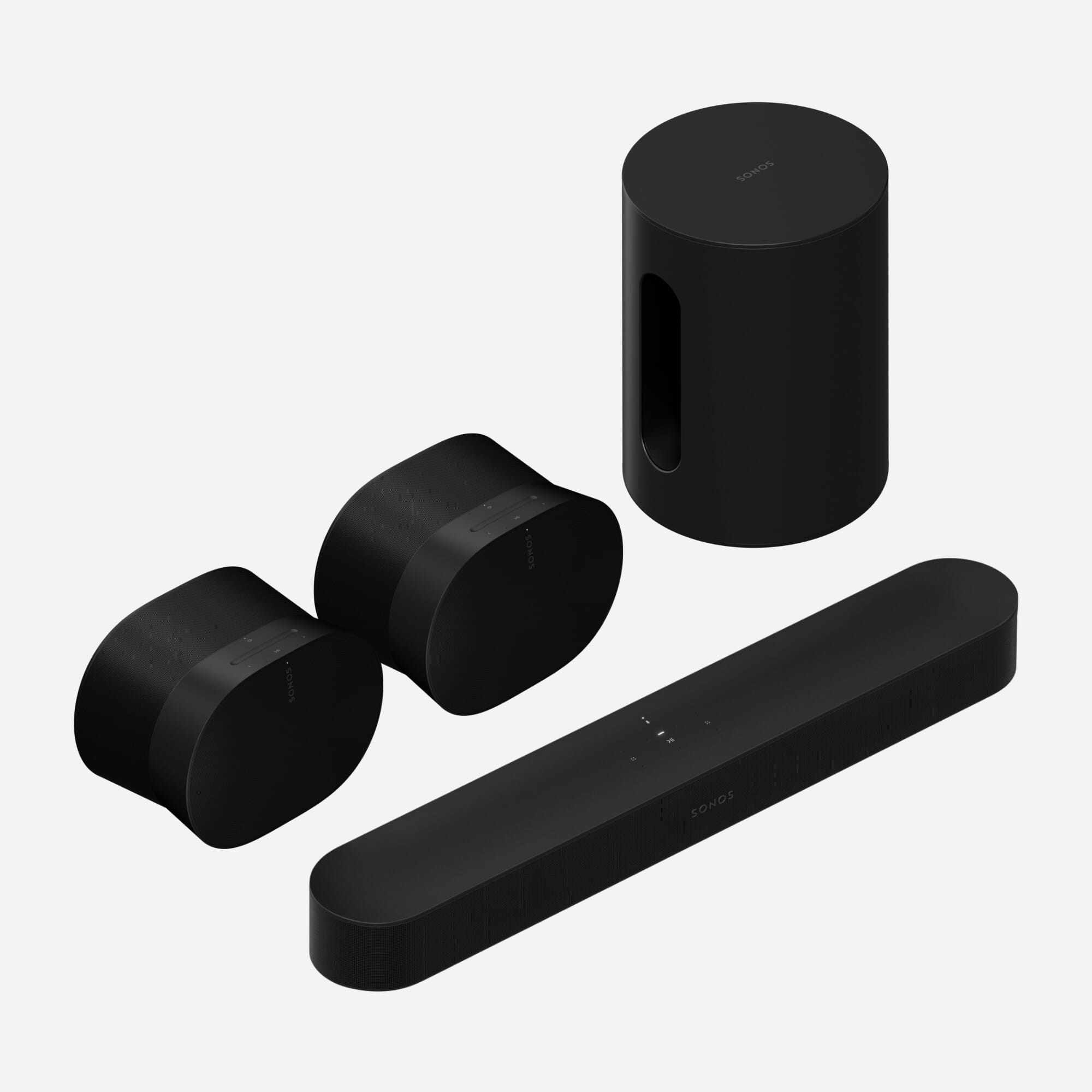 Sonos One, Sub mini, Beam Gen2 セット ブラック Sonos Home TV Sound System with Beam Gen 2 Soundbar and Sub