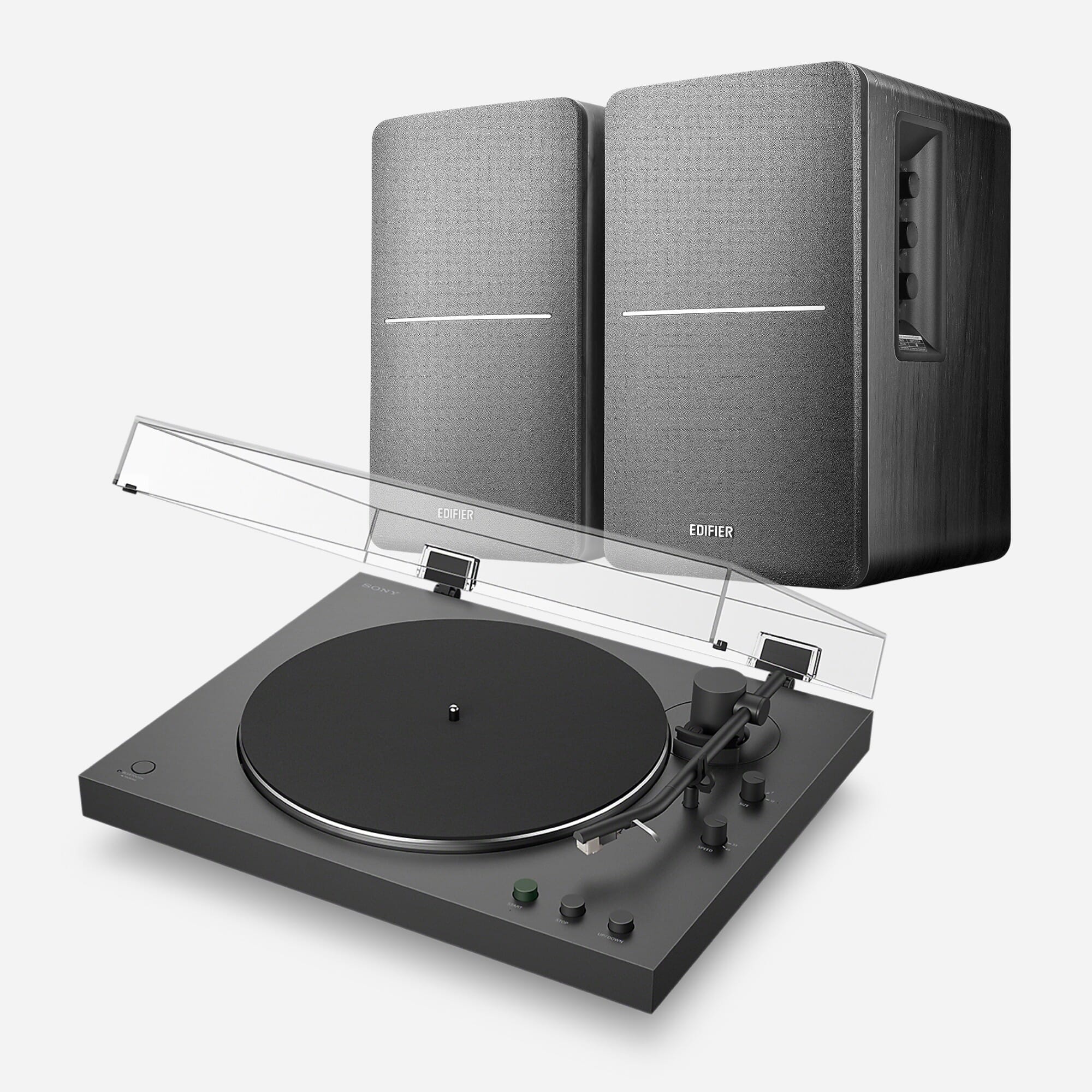 Sony PS-LX3BT & Edifier R1280DB