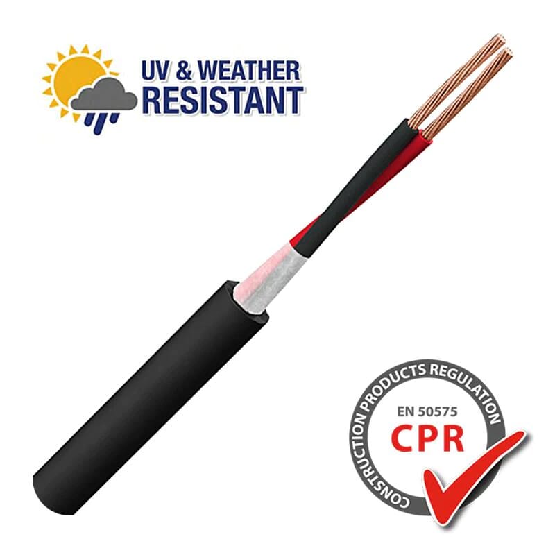 TruSound Weatherproof Speaker Cable 16/2 UV PE 2-Core (50m)