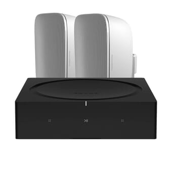 Sonos AMP + 2 x Bowers & Wilkins AM-1 outdoor speakers (White)