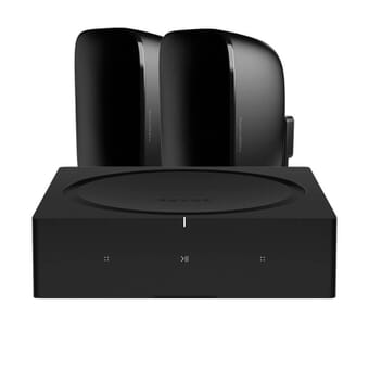Sonos AMP + 2 x Bowers & Wilkins AM-1 outdoor speakers (Black)