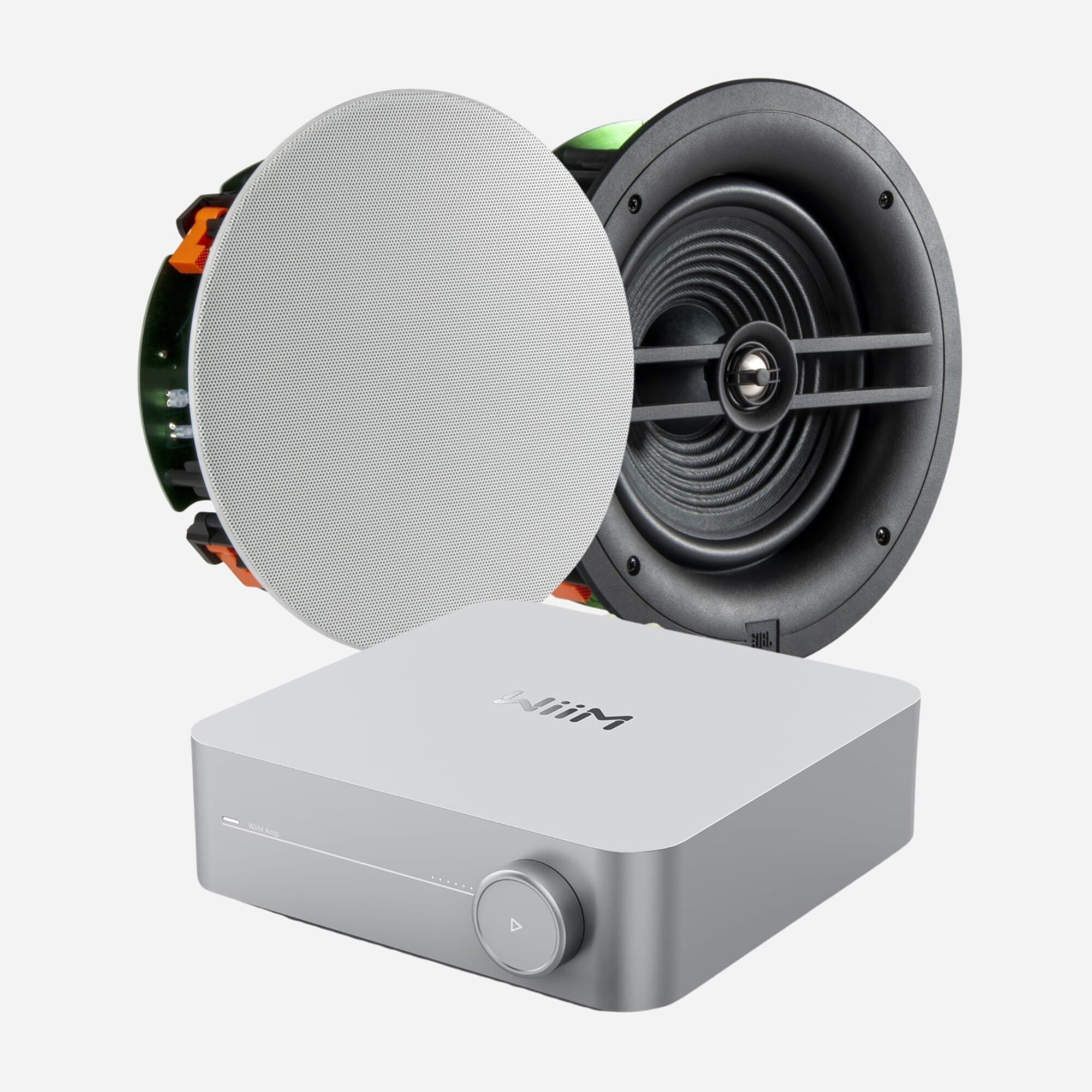 WiiM Amp (Silver) + 2 x JBL Stage 280C In-Ceiling Speakers