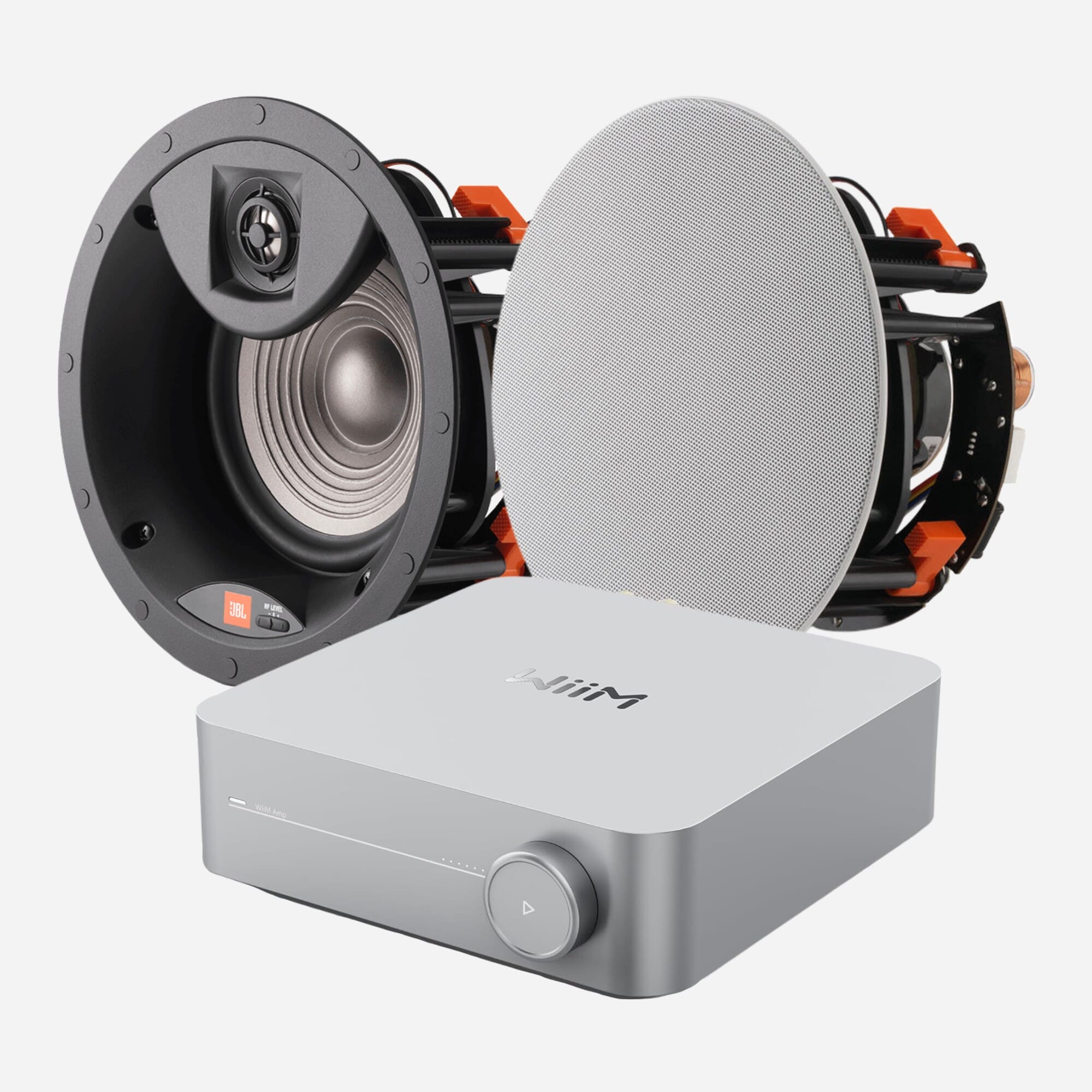 WiiM Amp (Silver) + 2 x JBL Studio 2 6IC In-Ceiling Speakers