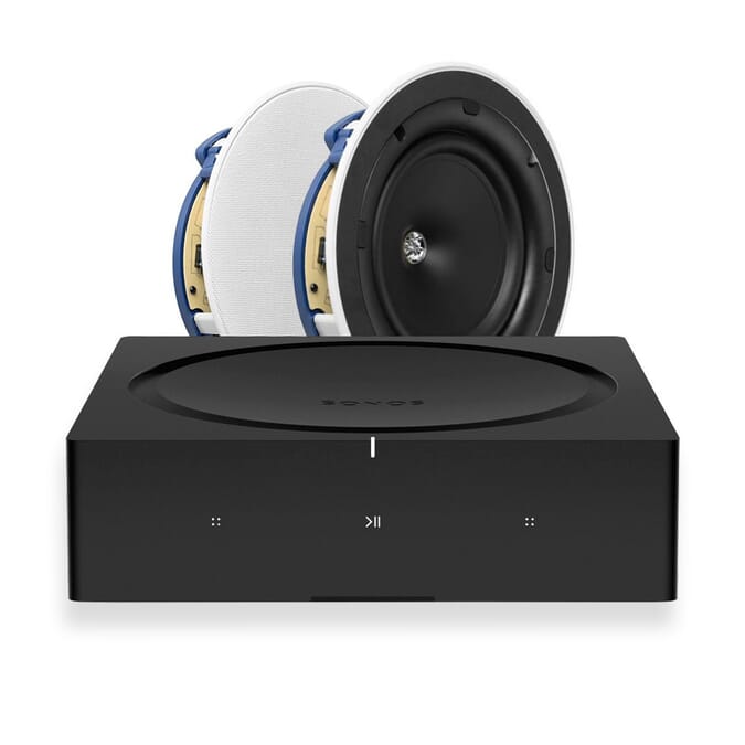 Sonos Amp 2 X Kef Ci200 2cr In Ceiling Speakers