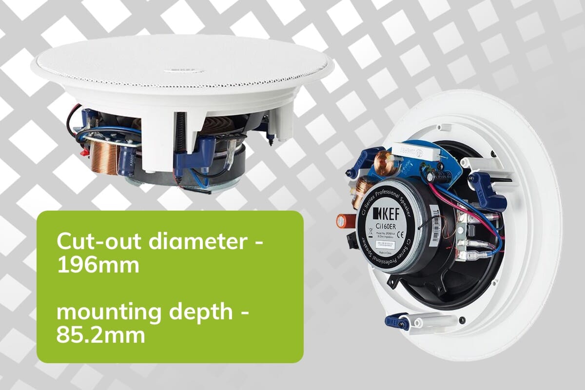 KEF Ci160ER Ceiling Speaker (Pair) KEF Ceiling Speakers Smart Home Sounds