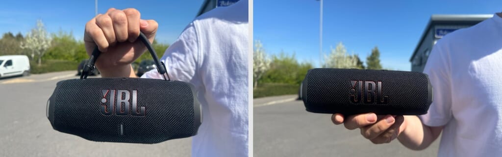 JBL Charge 6 and Flip 7 outside handheld