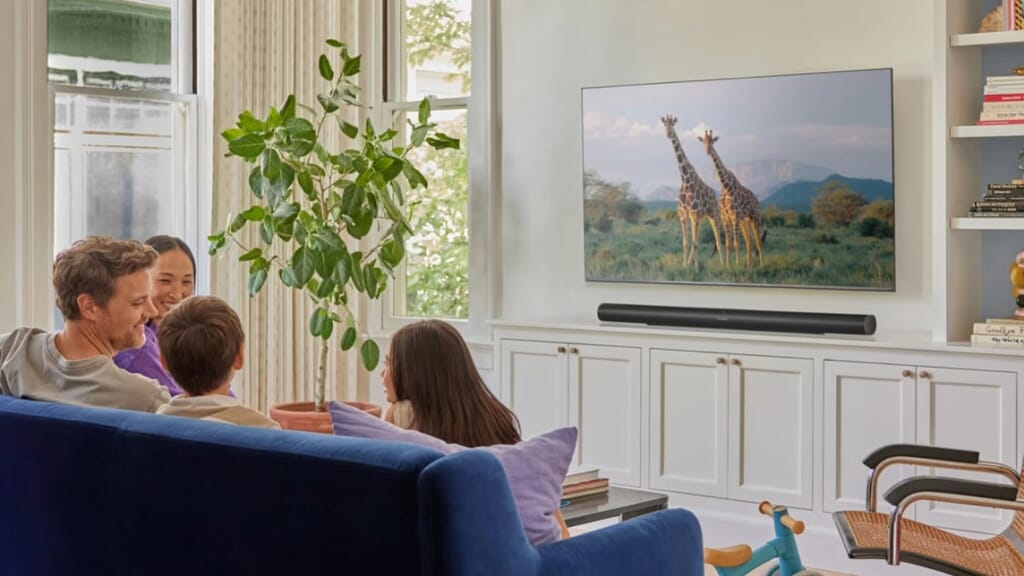 Sonos Arc Ultra black large living room lifestyle
