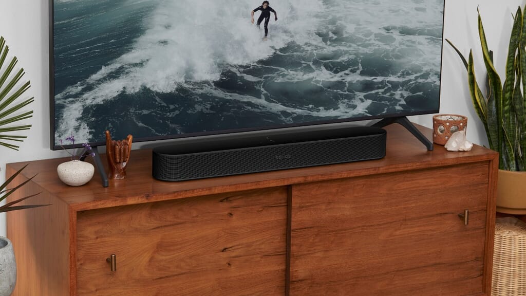 Sonos Beam (Gen 2) black living room lifestyle