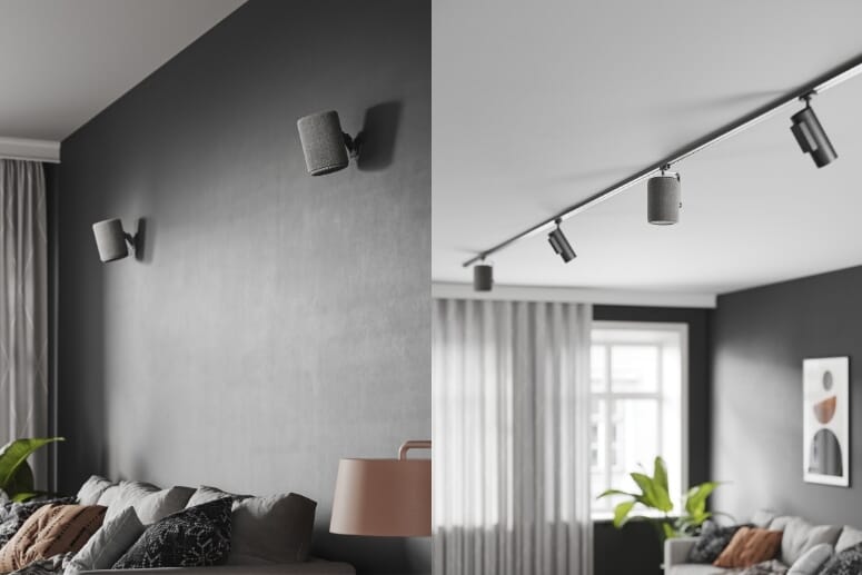 Mount on the wall or on the ceiling