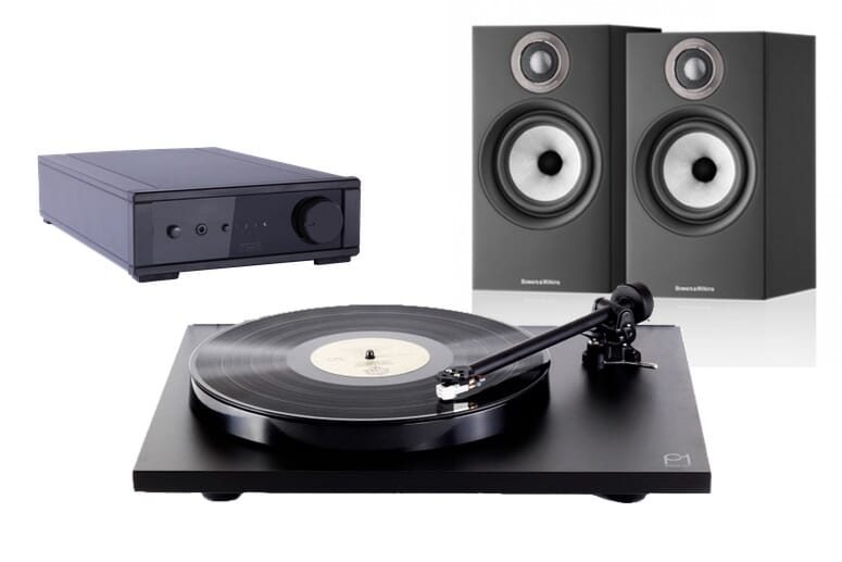 Rega IO, Rega Planar 1 & Bowers & Wilkins 607 Bookself Speaker Bundle