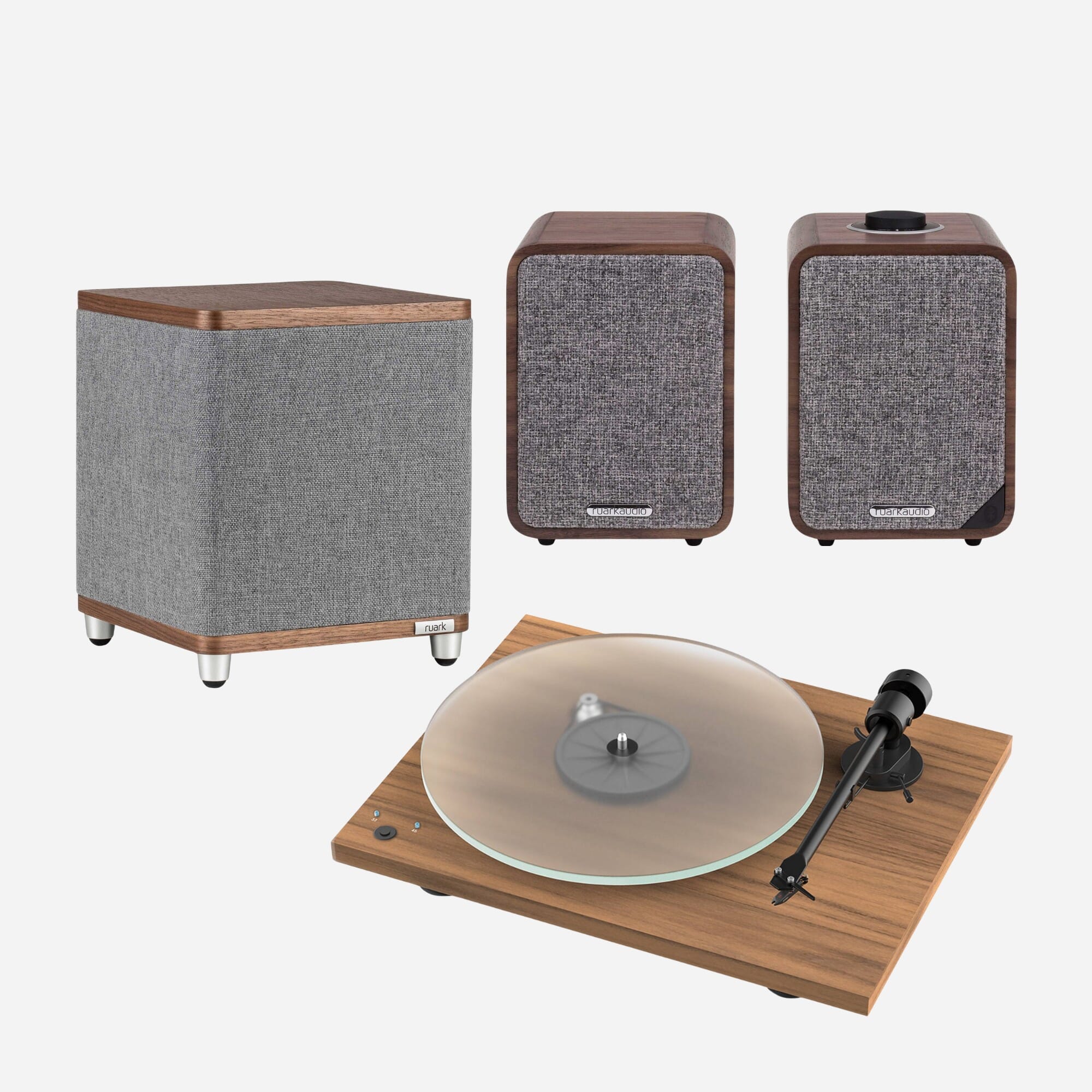 Ruark MR1 MK2 Speaker + Ruark RS1 Sub + Pro-Ject T1 Phono SB (Walnut)