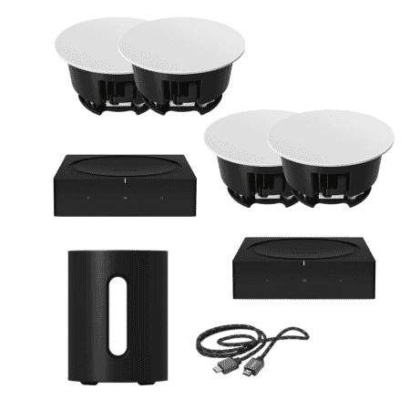 Sonos 4.1 In-ceiling speaker surround sound TV bundle