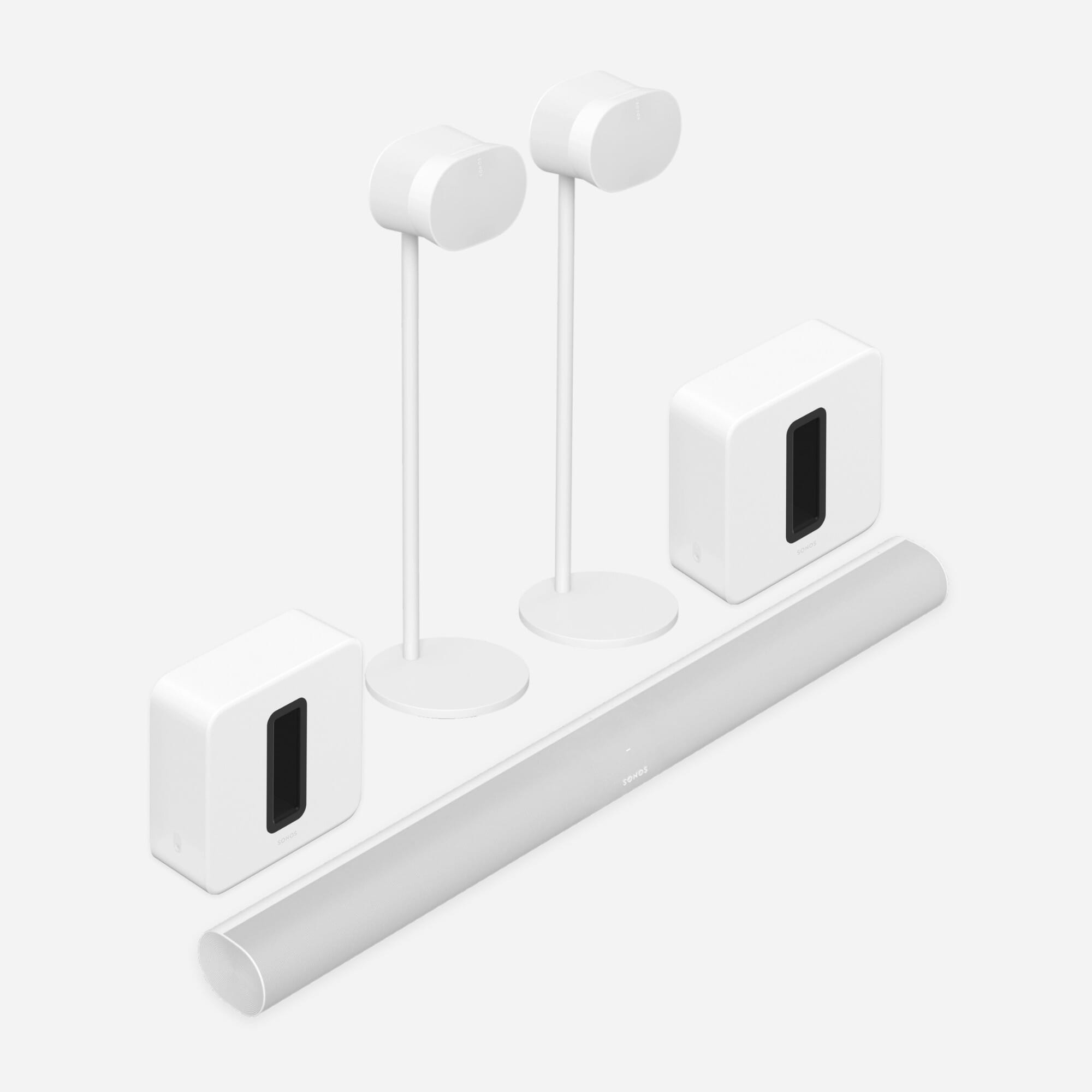 Sonos Arc + 2 x SUB G3 + 2 x Sonos ERA 300 + Sonos Floor Stands (White)