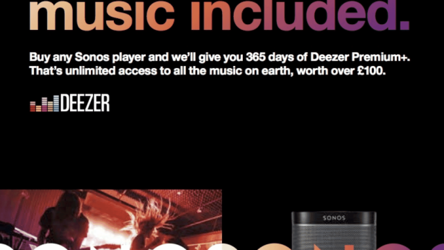 Sonos offers one year of music for free*